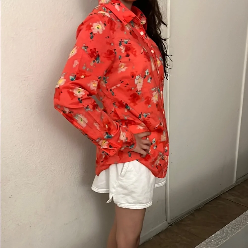 J. Crew Red Floral Shirt - Picture 4 of 4